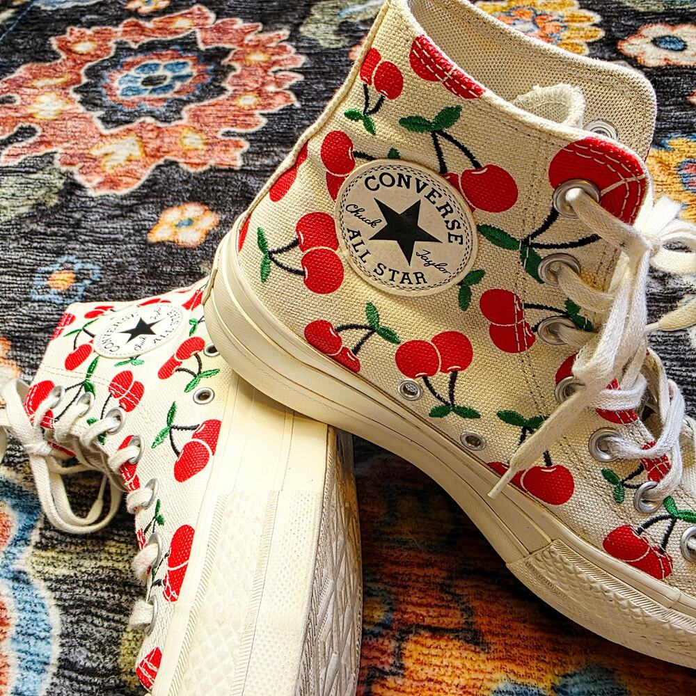 Converse Chuck Taylor All Star Platform Cherry High Top Sneakers Size 7 Cute - Picture 4 of 13